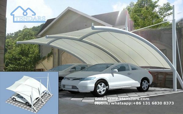 Tagħbija tar-Riħ 120km/H Karozza Parkeġġ Tent Struttura membrana għall Permanenti Użu Canopy Shed